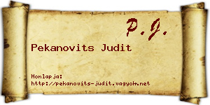 Pekanovits Judit névjegykártya